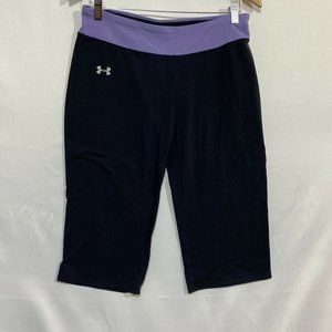 Under Armour Womens Black All Season Gear Semi Fitted Pull On Capri Pants Size S